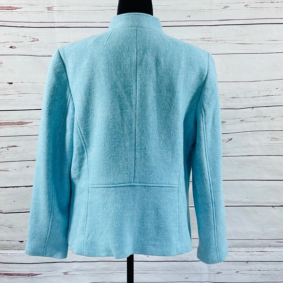 Talbots Women’s Blazer Jacket Blue Wool Blend Twill Size 18 - Picture 3 of 10